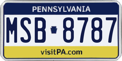 PA license plate MSB8787