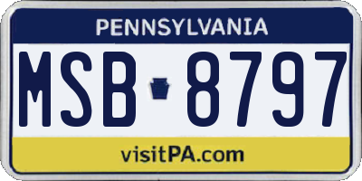 PA license plate MSB8797