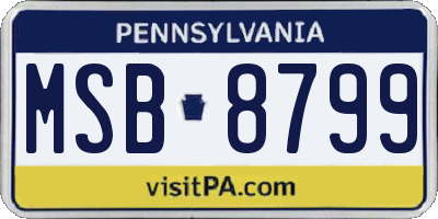 PA license plate MSB8799