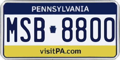 PA license plate MSB8800