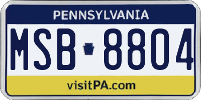 PA license plate MSB8804