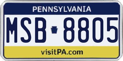 PA license plate MSB8805