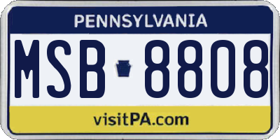 PA license plate MSB8808
