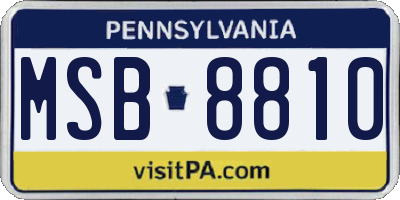 PA license plate MSB8810