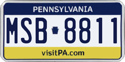 PA license plate MSB8811