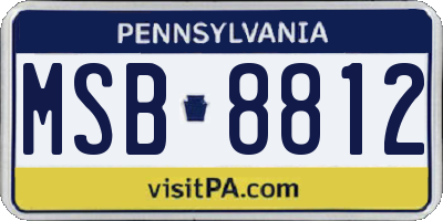 PA license plate MSB8812