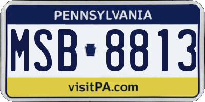 PA license plate MSB8813
