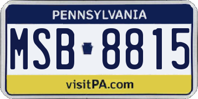 PA license plate MSB8815