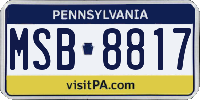 PA license plate MSB8817