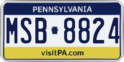 PA license plate MSB8824