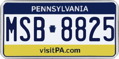 PA license plate MSB8825