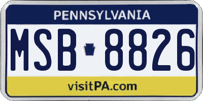 PA license plate MSB8826