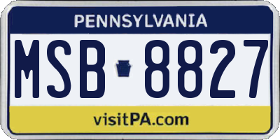 PA license plate MSB8827