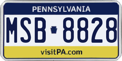 PA license plate MSB8828