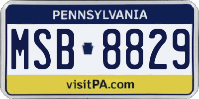 PA license plate MSB8829