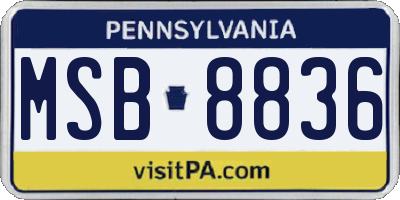 PA license plate MSB8836