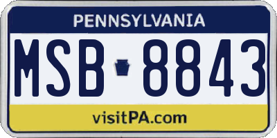 PA license plate MSB8843