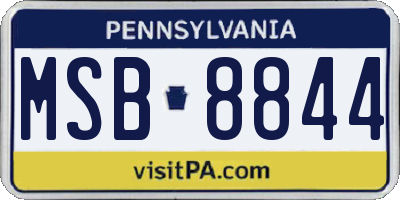 PA license plate MSB8844