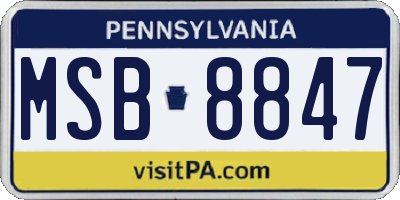PA license plate MSB8847