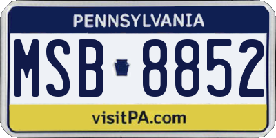 PA license plate MSB8852