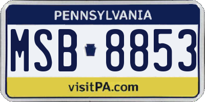 PA license plate MSB8853