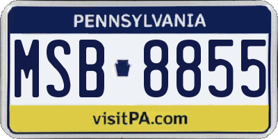 PA license plate MSB8855