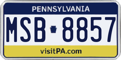 PA license plate MSB8857