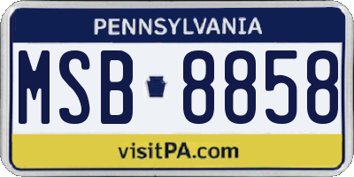 PA license plate MSB8858