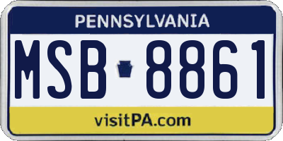 PA license plate MSB8861