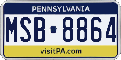 PA license plate MSB8864