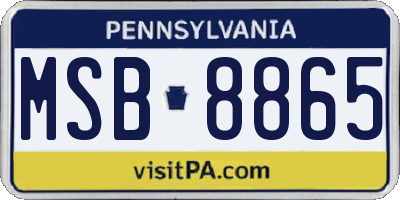 PA license plate MSB8865