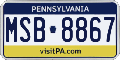 PA license plate MSB8867