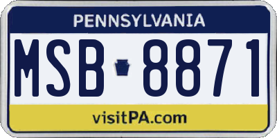 PA license plate MSB8871