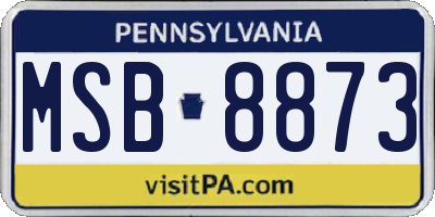 PA license plate MSB8873
