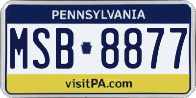 PA license plate MSB8877