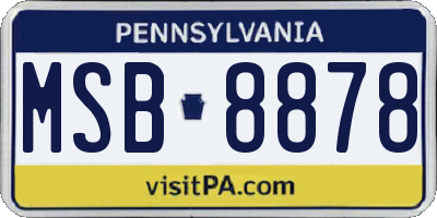 PA license plate MSB8878