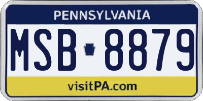 PA license plate MSB8879