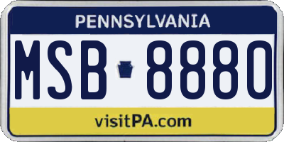 PA license plate MSB8880