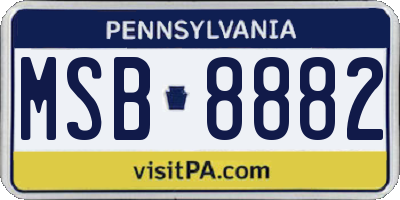 PA license plate MSB8882