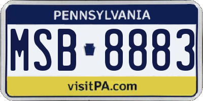 PA license plate MSB8883