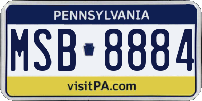 PA license plate MSB8884