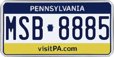 PA license plate MSB8885
