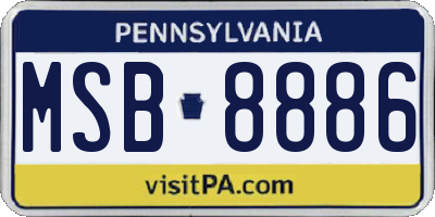 PA license plate MSB8886