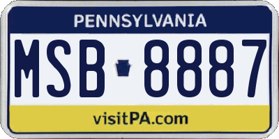 PA license plate MSB8887