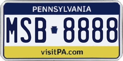 PA license plate MSB8888