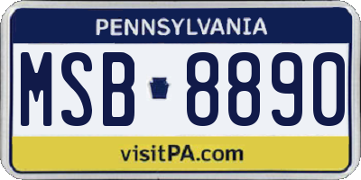 PA license plate MSB8890