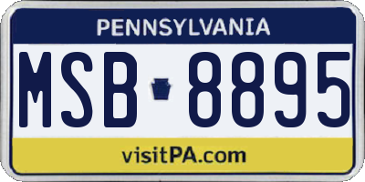 PA license plate MSB8895