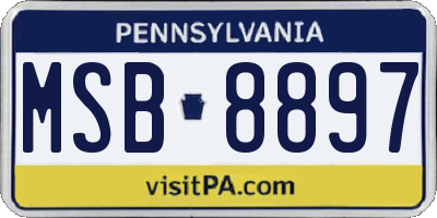 PA license plate MSB8897
