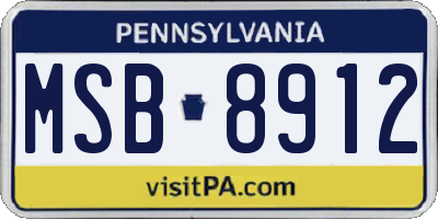 PA license plate MSB8912