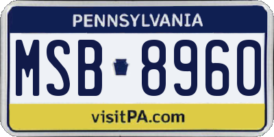 PA license plate MSB8960